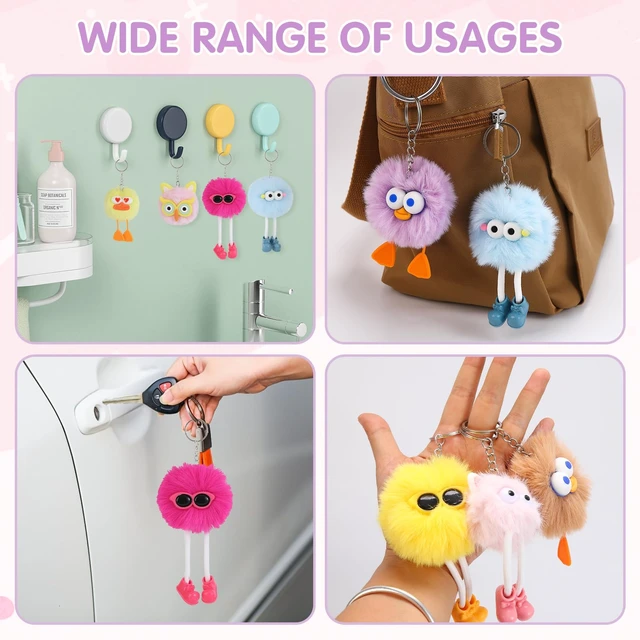 Alt view image 3 of 7 - 24 PCs Party Favors Keychains - Plush Backpack Keychain Bulk Kids Keychain Cute for Birthday Party Favors for Kids 8-12 Back to School Gifts for Students Classroom Prizes Elementary