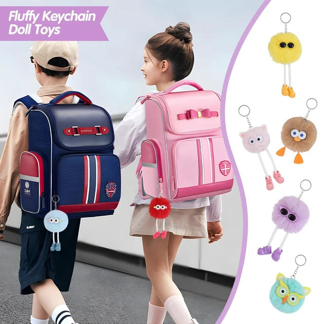 Alt view image 4 of 7 - 24 PCs Party Favors Keychains - Plush Backpack Keychain Bulk Kids Keychain Cute for Birthday Party Favors for Kids 8-12 Back to School Gifts for Students Classroom Prizes Elementary