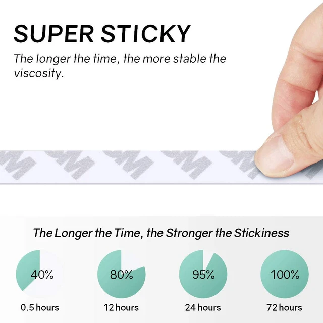 Alt view image 4 of 7 - Double Sided Tape Heavy Duty, Super Strong Adhesive, 164ft x 0.39in, 1 Pack | Stick Foam Mounting Tape for LED Strip Lights Walls Automotive Office Window Decor PVC Car, Made of 3M Adhesive, White
