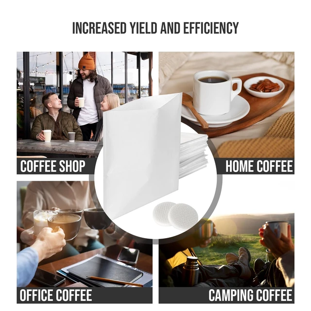Alt view image 6 of 6 - Complete Cold Brew Coffee Filter Replacement Set Includes 10 Reusable Felt Filters and 50 Paper Filter Bags Compatible Cold Brew Maker Systems