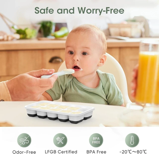 Alt view image 3 of 7 - Ice Cube Tray with Lid and Bin,4 Pack Ice Cube Trays for Freezer | Silicone, Stackable. Easy Release Trays with Storage Bin & Scoop. Ideal for Freezer, Kitchen, RV, Cocktail, Coffee.