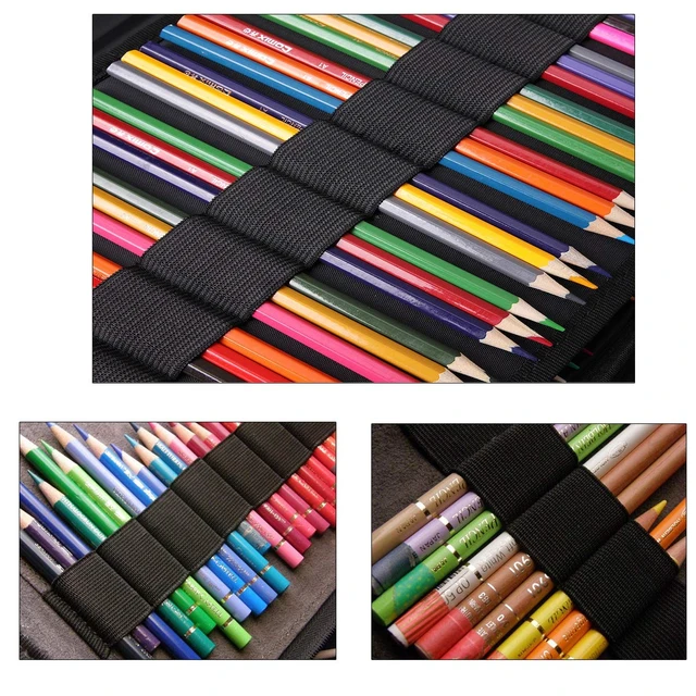 Alt view image 7 of 7 - Pencil Case for Adults 220 Slots Pencase Colored Pencils Gel Pen Organizer Bag with Zipper for Artist Handy Glitter Gel Pens, Refills, Waterproof Coloring Holder Pencils Case(Black)