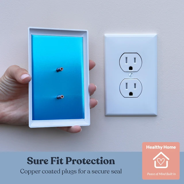 Alt view image 7 of 7 - EMF Protection Outlet Cover EMF Blocking Device for Bedrooms, Home Offices & Nursery Spaces Helps Minimize Electromagnetic Fields from Wall Outlets (White, 2-Pack)