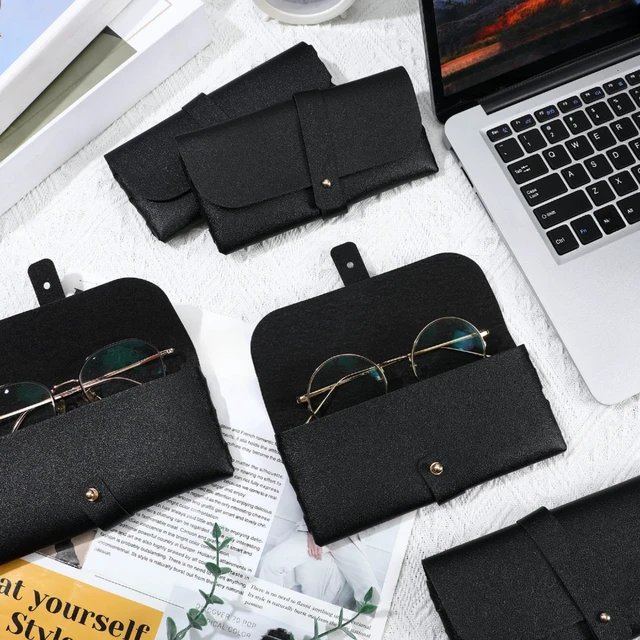 Alt view image 7 of 7 - 30 Pack Soft Eyeglass Cases, PU Leather Sunglasses Pouches, Black