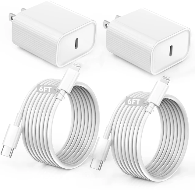 Main image of iPhone Charger Fast Charging,iPhone Fast Charger 2Pack Type C Fast Charger Block Plug Adapter 6FT USB-C to Lightning Cable Cord for iPhone14/13/13 Pro/12 Pro/12 Pro Max/11/Xs Max/XR/X/SE,iPad,AirPods