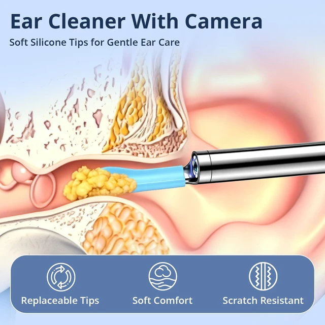 Alt view image 2 of 7 - Ear Wax Removal Kit,Ear Cleaner with Camera, 1080P HD Ear Camera with Light, Safe & Gentle Ear Camera Wax Removal Tool,IP67 Waterproof Ear Cleaning Camera,Compatible with iOS & Android