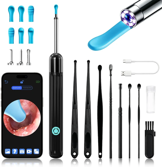 Main image of Ear Wax Removal Kit,Ear Cleaner with Camera, 1080P HD Ear Camera with Light, Safe & Gentle Ear Camera Wax Removal Tool,IP67 Waterproof Ear Cleaning Camera,Compatible with iOS & Android
