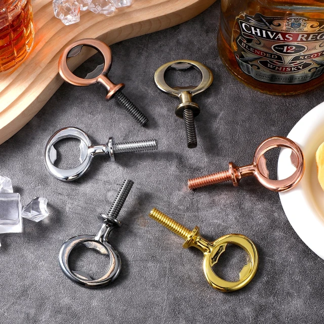 Alt view image 4 of 7 - 12 Pcs Metal Bottle Opener Blank Stainless Steel Flat Bottle Opener Inserts Kit Threaded Beer Opener Hardware for Wedding Wine Party Wood Turning DIY Handmade Project Craft