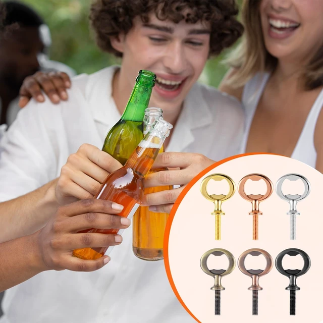 Alt view image 7 of 7 - 12 Pcs Metal Bottle Opener Blank Stainless Steel Flat Bottle Opener Inserts Kit Threaded Beer Opener Hardware for Wedding Wine Party Wood Turning DIY Handmade Project Craft