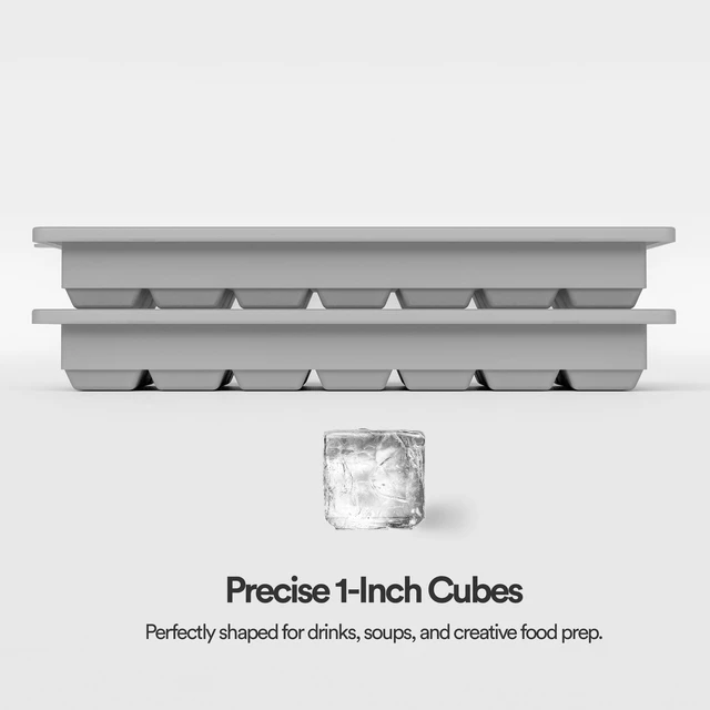 Alt view image 4 of 6 - Ice Cube Tray with Lids, Small Silicone Molds for Cocktails & Drinks | BPA Free Silicone, Flexible Easy Release, Set of 2, Lids Included, for Beverages Coffee & Craft Cocktails