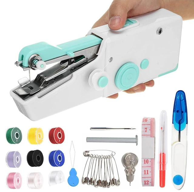 Main image of Handheld Sewing Machine for Quick Stitching, Mini Sewing Machine with Sewing Kits for Fast Fixing, Portable Sewing Machine Handheld for Home Diy Travel Size (Blue)
