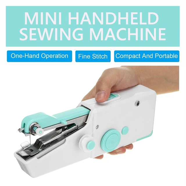 Alt view image 2 of 6 - Handheld Sewing Machine for Quick Stitching, Mini Sewing Machine with Sewing Kits for Fast Fixing, Portable Sewing Machine Handheld for Home Diy Travel Size (Blue)