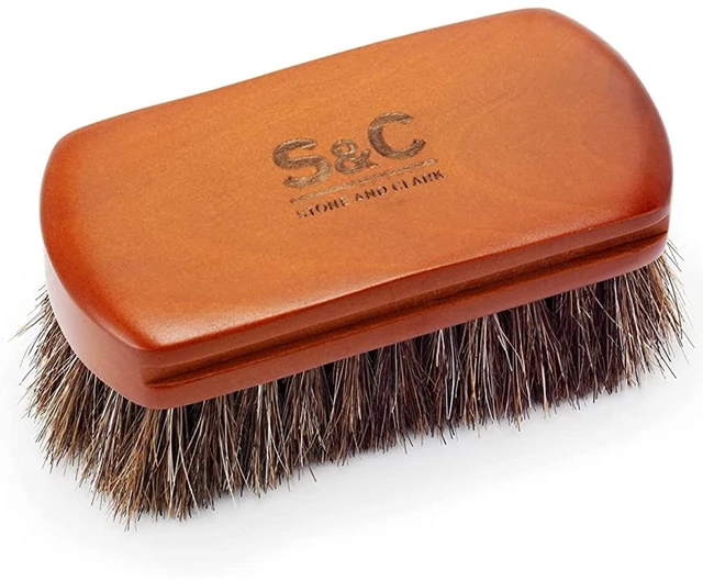 Main image of Mini 4" Shoe Brush - Portable Horse Hair Brush w/Natural Wood Handle - Soft Bristle Shoe Polish Brush for Cleaning, Buffing & Polishing Leather Shoes - Travel-Friendly Size Boot Brush