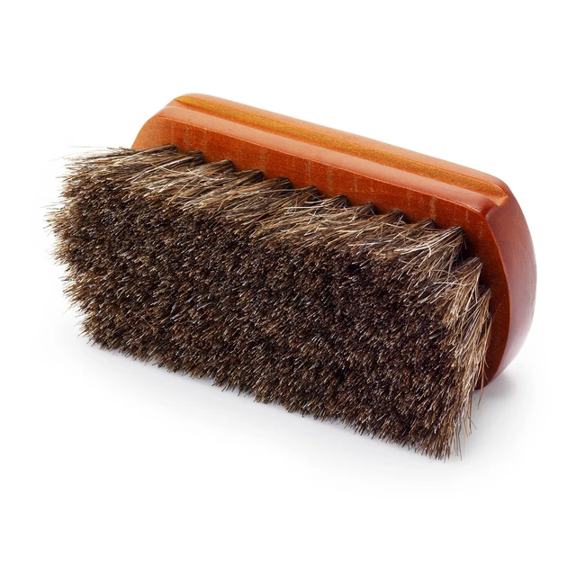 Alt view image 7 of 7 - Mini 4" Shoe Brush - Portable Horse Hair Brush w/Natural Wood Handle - Soft Bristle Shoe Polish Brush for Cleaning, Buffing & Polishing Leather Shoes - Travel-Friendly Size Boot Brush