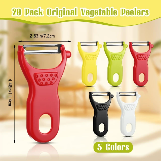 Alt view image 2 of 7 - 20 Pack Vegetable Peeler Bulk with Sharp Blade, 5 Colors Potato Peelers for Kitchen, Dual Blade Y Peeler with Ergonomic Grip for Potatoes Carrots Fruit, Peeling Tools for Kitchen Restaurant