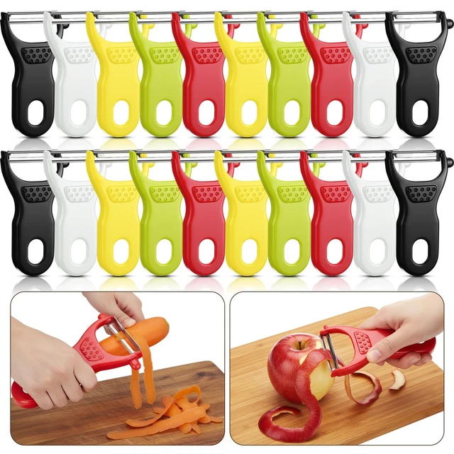Alt view image 7 of 7 - 20 Pack Vegetable Peeler Bulk with Sharp Blade, 5 Colors Potato Peelers for Kitchen, Dual Blade Y Peeler with Ergonomic Grip for Potatoes Carrots Fruit, Peeling Tools for Kitchen Restaurant