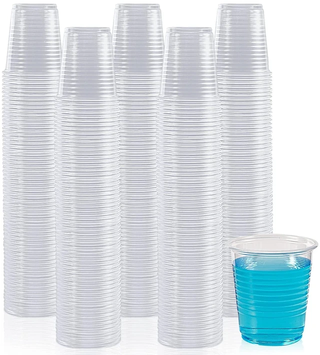 Main image of 500 Pack 3 oz Plastic Bathroom Cups, Clear Disposable Plastic Cup | 500-count bulk pack, sturdy & durable, for bathroom, mouthwash, tasting, dental rinse use, for daily use, commercial use
