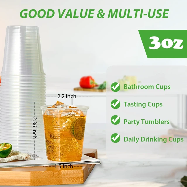 Alt view image 7 of 7 - 500 Pack 3 oz Plastic Bathroom Cups, Clear Disposable Plastic Cup | 500-count bulk pack, sturdy & durable, for bathroom, mouthwash, tasting, dental rinse use, for daily use, commercial use