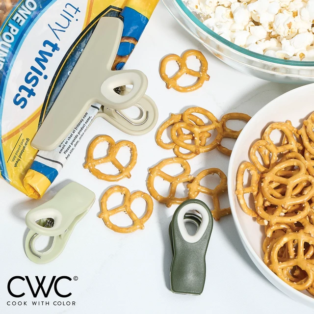 Alt view image 4 of 6 - Bag Clips - Heavy Duty Chip Clip and Refrigerator Magnet Clips for Food Storage with Air Tight Seal Grip, Sage, Pack of 8