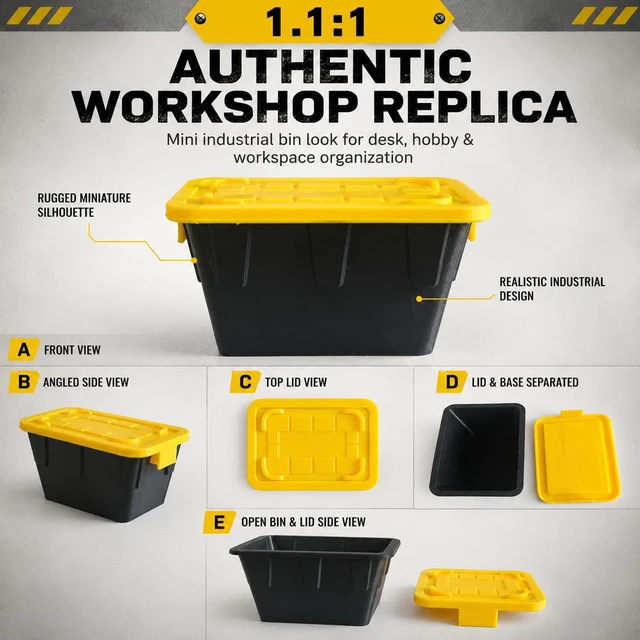 Alt view image 2 of 7 - Mini Storage Bins with Lids, 3.42"x2"x1.33" 6-Pack 1.1:1 Heavy Duty Workshop Replica Organizer, Stackable Dustproof PLA Containers for Screws SD Cards LEGO Parts Office Desk Hobby Storage