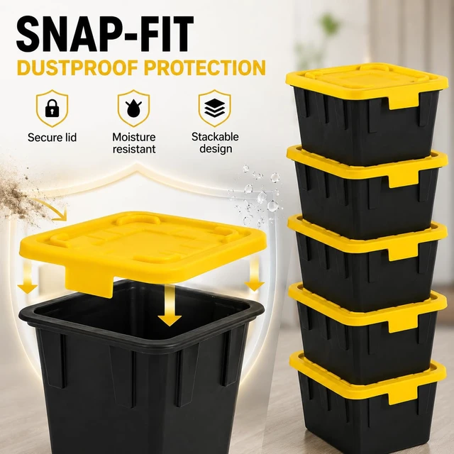 Alt view image 5 of 7 - Mini Storage Bins with Lids, 3.42"x2"x1.33" 6-Pack 1.1:1 Heavy Duty Workshop Replica Organizer, Stackable Dustproof PLA Containers for Screws SD Cards LEGO Parts Office Desk Hobby Storage