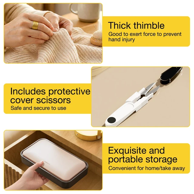 Alt view image 7 of 7 - Sewing Kit Box 40 Pcs, Magnetic Needle Storage, Cream | All-in-one Hand Sewing Kit with Complete Thread & Needle Accessories, Ideal for Daily Mending, Crafting, Emergency & Travel