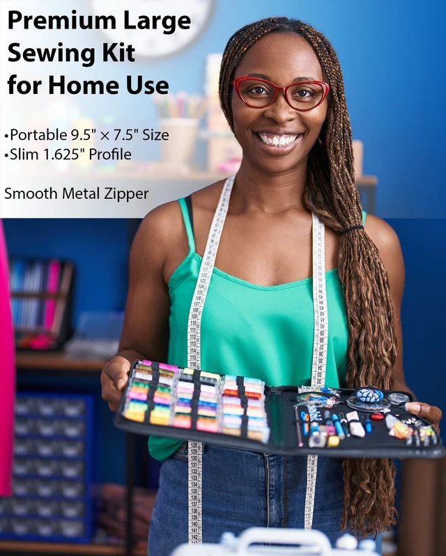 Alt view image 3 of 7 - Large Sewing Kit for Adults, 150-Piece Set, 36 Colors, 30 Needles | Easy enough to be a first home hand sewing kit, ready to mend a hem, fix a stuffed toy, or replace a button in minutes