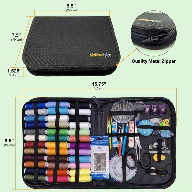 Alt view image 4 of 7 - Large Sewing Kit for Adults, 150-Piece Set, 36 Colors, 30 Needles | Easy enough to be a first home hand sewing kit, ready to mend a hem, fix a stuffed toy, or replace a button in minutes