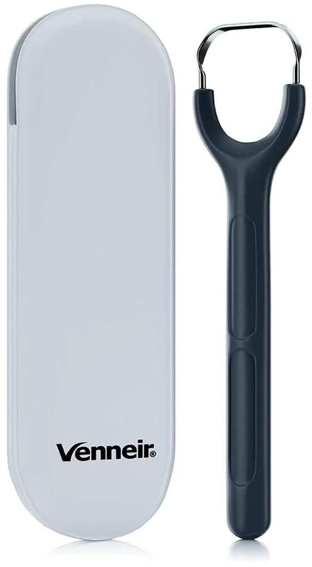 Main image of Tongue Scraper with Travel Case, Oral Glide ProBad Breath Treatment, Medical-Grade Stainless Steel for Adults & Kids. 100% Rustproof, Sleek & Effective Design (Midnight Grey)