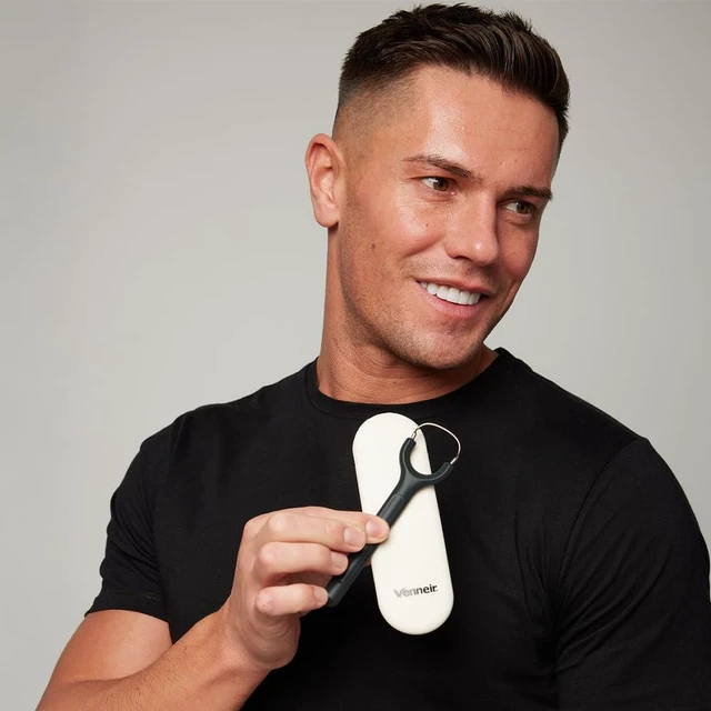 Alt view image 4 of 7 - Tongue Scraper with Travel Case, Oral Glide ProBad Breath Treatment, Medical-Grade Stainless Steel for Adults & Kids. 100% Rustproof, Sleek & Effective Design (Midnight Grey)