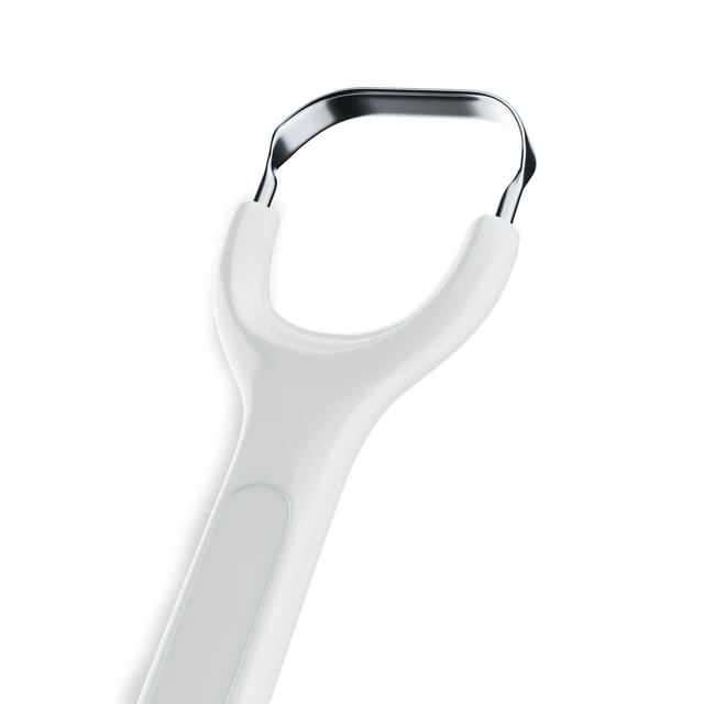 Alt view image 3 of 6 - Tongue Scraper with Travel Case, Oral Glide ProBad Breath Treatment, Medical-Grade Stainless Steel for Adults & Kids. 100% Rustproof, Sleek & Effective Design (Slate White)