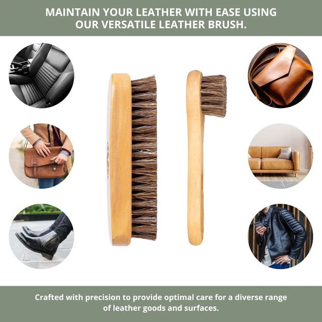 Alt view image 2 of 7 - Premium Leather Brush Kit for Boots, Shoes & Leather Cleaning | Clean leather boots and shoes with specialty brushes designed to remove dirt, polish surfaces and maintain condition.