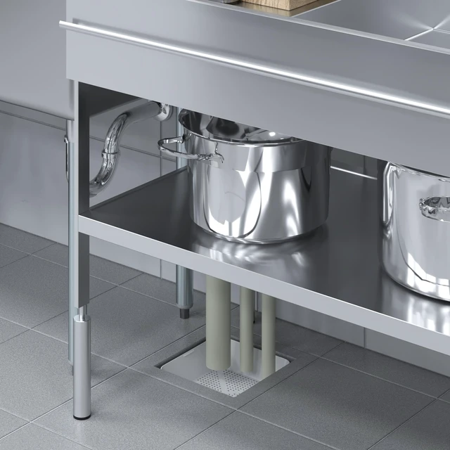 Alt view image 6 of 7 - Plastic Floor Drain Strainer Basket. 8-1/2 in. X 8-1/2 in. X 2-7/16 in. Ideal for Commercial Kitchens, Bars & Food Service Floors