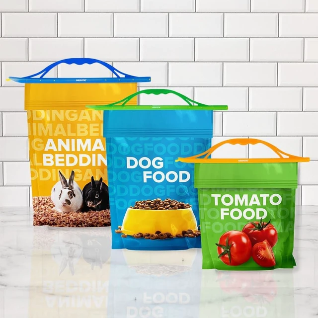Main image of Heavy Duty Handle Set. 3 Different Size Bag Clips to Seal Large Bags in Your Home, Garage and More. Bag Sealer for Dog Food and cat Food, Bird Seed, Potting Soil and More. 3 Pack.