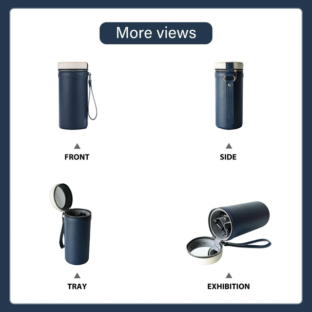 Alt view image 5 of 7 - 3 Slot Sunglasses Case, Portable Eyeglass Storage Holder for Travel | pu Leather Unisex style for men and women; fits most standard sunglasses, prescription glasses and fashion eyewear.