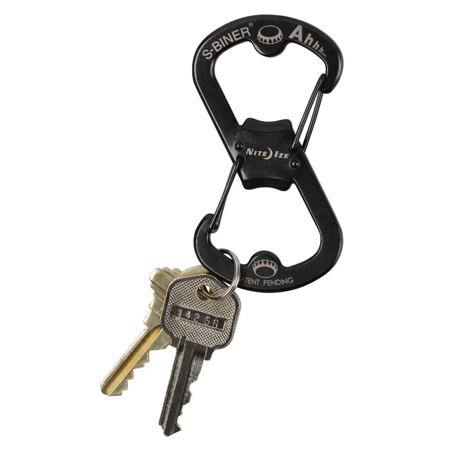 Alt view image 4 of 7 - Ahhh... Stainless Bottle Opener - Keychain with S-Biner Functionality - Heavy-Duty Dual Bottle Opener Carabiner - Keychain Accessories - Black, 4 Count (4 Pack)