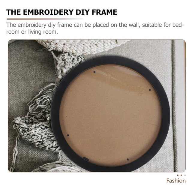 Alt view image 3 of 7 - Embroidery Hoop Frame 13 Inch Circular Photo Frame for Cross Stitch Display with Traceless Hook Wall Decor for Home and Craft Artwork