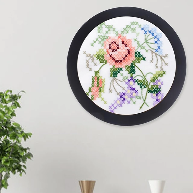 Alt view image 7 of 7 - Embroidery Hoop Frame 13 Inch Circular Photo Frame for Cross Stitch Display with Traceless Hook Wall Decor for Home and Craft Artwork