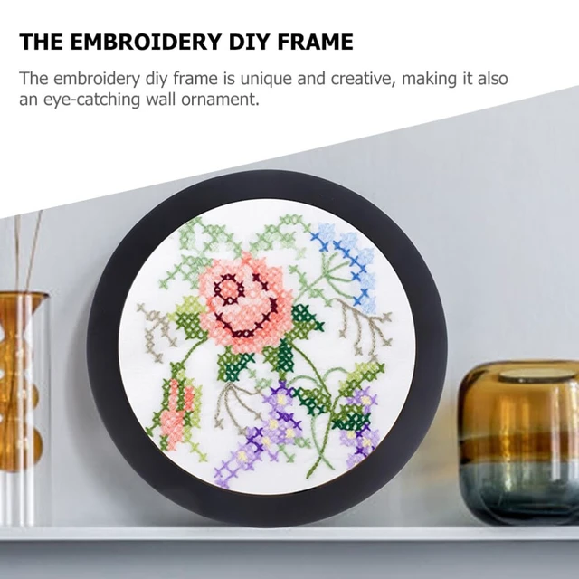 Alt view image 4 of 7 - Embroidery Hoop Frame 13 Inch Circular Photo Frame for Cross Stitch Display with Traceless Hook Wall Decor for Home and Craft Artwork