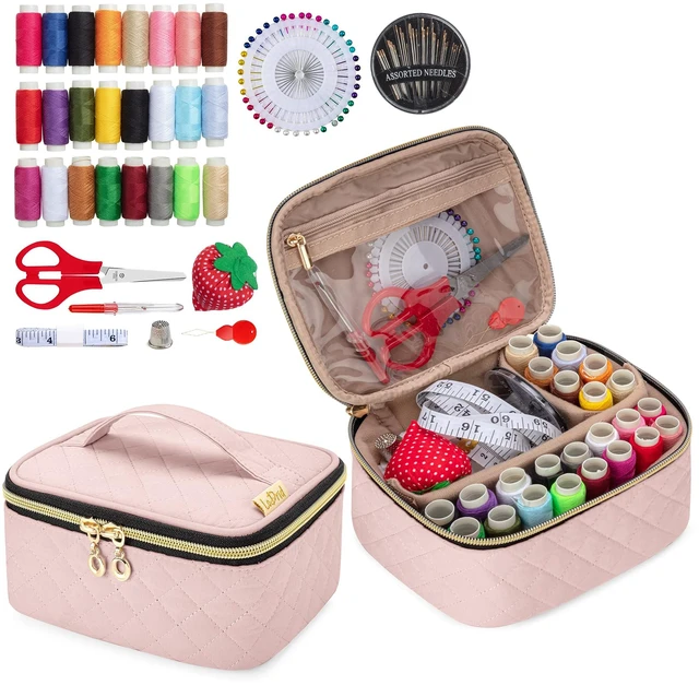 Main image of Sewing Kit with 24 Color Threads and Sewing Accessories, Dusty Rose | Portable Sewing Repair Kit Tools for for Adults,Travel, Home