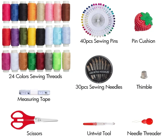 Alt view image 2 of 7 - Sewing Kit with 24 Color Threads and Sewing Accessories, Dusty Rose | Portable Sewing Repair Kit Tools for for Adults,Travel, Home
