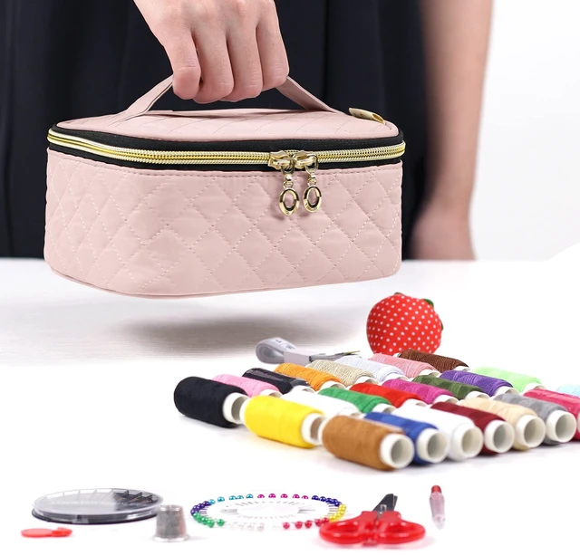 Alt view image 5 of 7 - Sewing Kit with 24 Color Threads and Sewing Accessories, Dusty Rose | Portable Sewing Repair Kit Tools for for Adults,Travel, Home