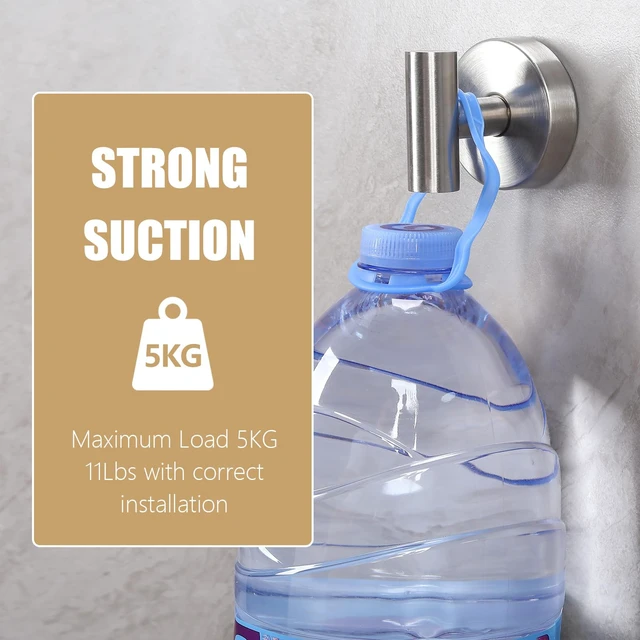 Alt view image 4 of 7 - Towel Hooks Shower Suction Hook Towel Hanger for Bathroom Hanging Coat, Robe, Removable Wall Mounted Hook for Bedroom Kitchen Hotel Pool Brushed Nickel(4-Pack)