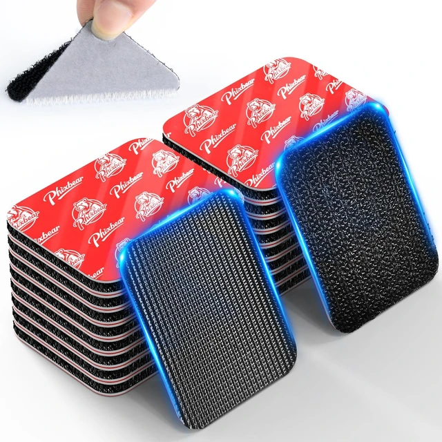 Main image of 16Sets Heavy-Duty Hook and Loop Strips, Heat Resistant Waterproof | High-Bond Fastening Strips, Strong Hold for Indoor/Outdoor Mounting on Wall, Glass, Tile, Metal & More, Black 1.57" x 1.97"