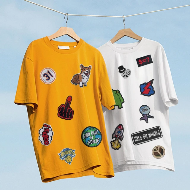 Alt view image 5 of 6 - 100Pcs Random Assorted Styles Embroidered Patches, Sew on/Iron on Patch Applique for Clothes, Dress, Hat, Jeans, DIY Accessories