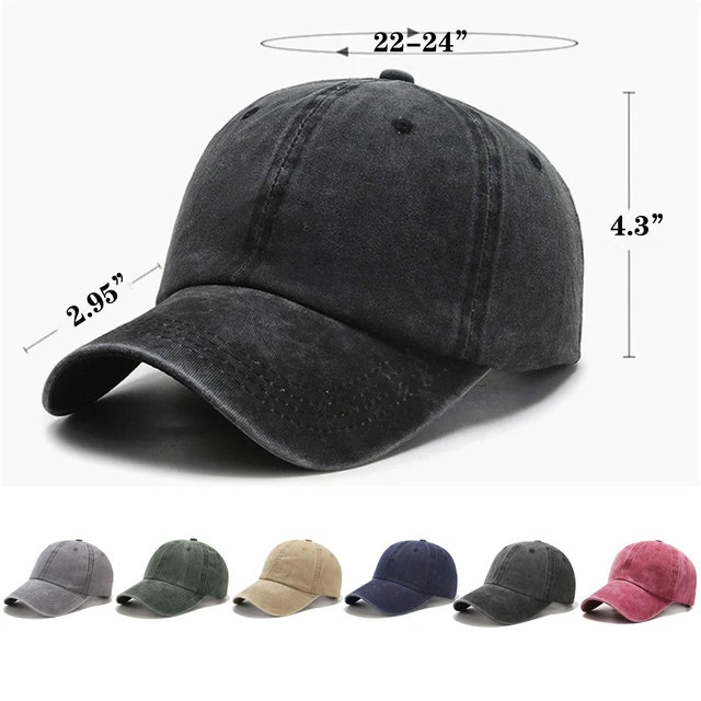 Alt view image 2 of 6 - 6 Pieces Vintage Washed Plain Baseball Cap Distressed Dad Golf Hat for Men Women (Multicolors)