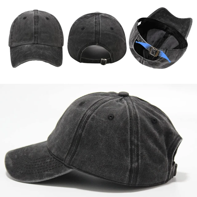 Alt view image 3 of 6 - 6 Pieces Vintage Washed Plain Baseball Cap Distressed Dad Golf Hat for Men Women (Multicolors)