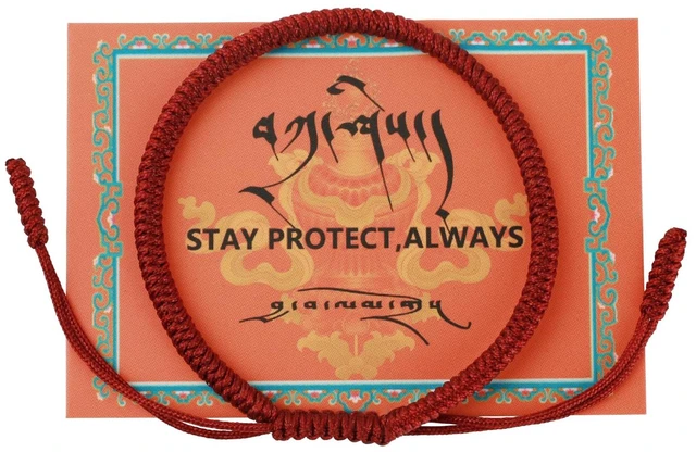 Main image of Authentic blessed Tibetan monks handmade Dorje Knot protection bracelet for women and men with a talisman.Red string bracelet-mens bracelet rope-gifts for women and men-protection jewelry