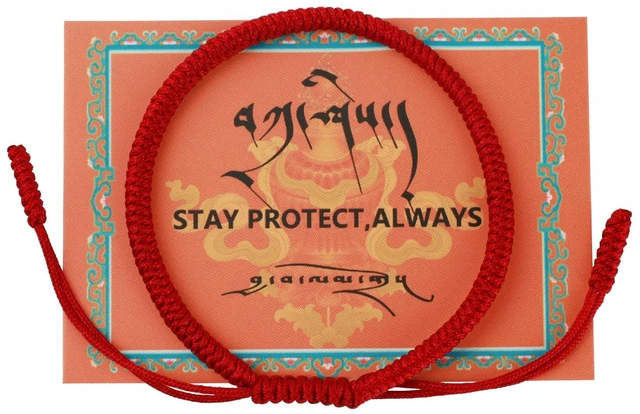 Main image of Authentic Blessed Tibetan monks Handmade Dorje Knot protection bracelet for women and men with a talisman.red bracelet-Red string bracelet-mens bracelet rope-gifts for women and men