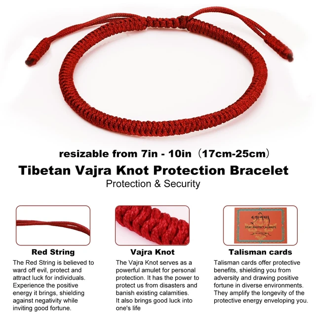 Alt view image 2 of 7 - Authentic Blessed Tibetan monks Handmade Dorje Knot protection bracelet for women and men with a talisman.red bracelet-Red string bracelet-mens bracelet rope-gifts for women and men
